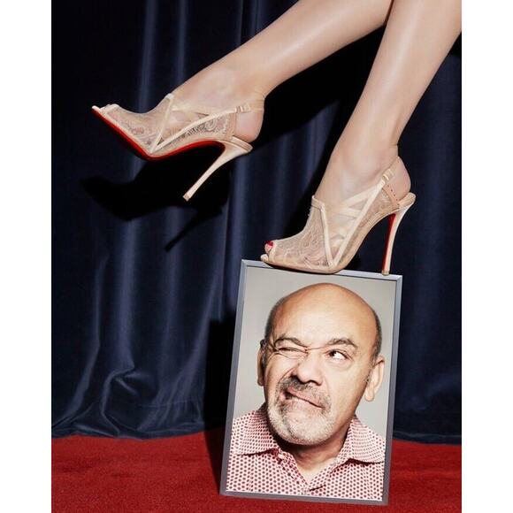 CHRISTIAN LOUBOUTIN Guiptik Black Lace Slingback Booties EU 36.5 US 6.5 - Picture 10 of 11